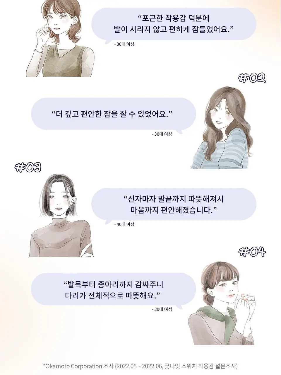[수면케어] 오카모토 코타츠 굿나잇 스위치 양말 여성 그레이 상세페이지 16